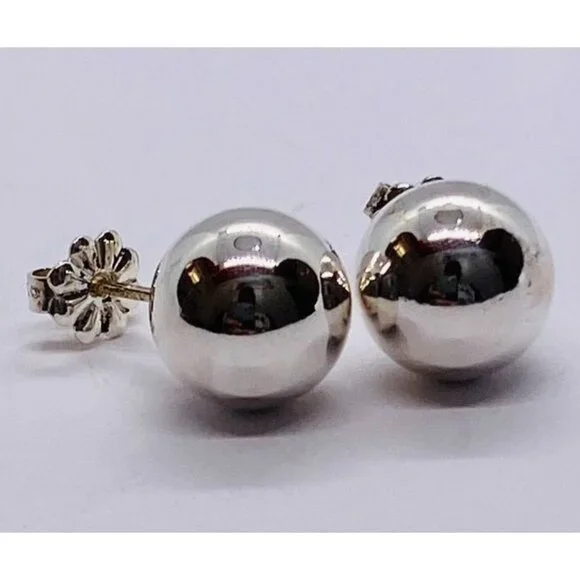 Tiffany Co Ball Stud Earrings Bead Hardwear hard wear Sterling